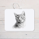 Cat Mousemat personalised with any Wording, Message - ideal gift for Short Haired Cat lovers, owners - Rainbowprint.uk