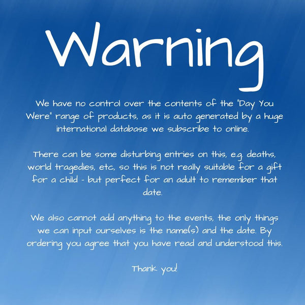 Celebrate 90th Birthday with a Personalised 'Day You Were Born' Greetings Card - 1935 Edition - Rainbowprint.uk