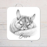 Chinchilla Coaster Gift: personalised with any wording - Rainbowprint.uk