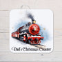 Christmas Red Steam Train Coaster personalised with any wording - Rainbowprint.uk