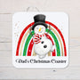 Christmas Snowman Rainbow Coaster personalised with any wording - Rainbowprint.uk