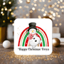 Christmas Snowman Rainbow Coaster personalised with any wording - Rainbowprint.uk