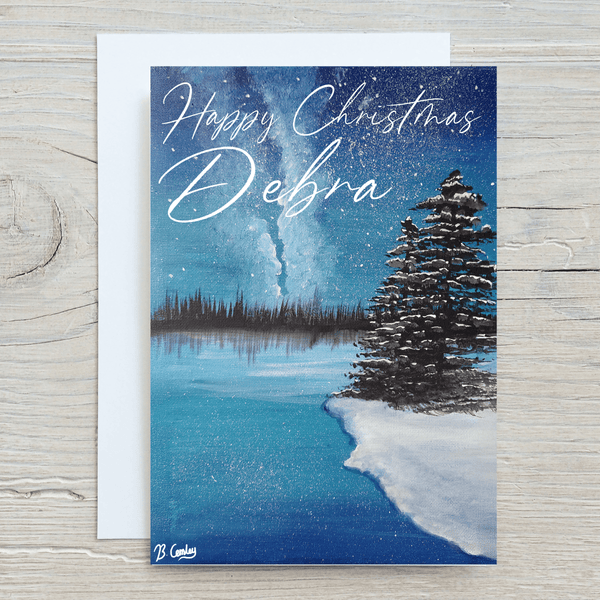 "Cosmic Winter" Original Canvas Painting 30x20cm - Rainbowprint.uk