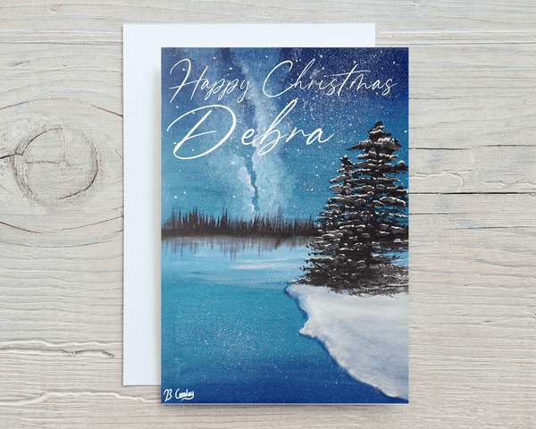 "Cosmic Winter" Original Canvas Painting 30x20cm - Rainbowprint.uk