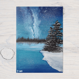 Cosmic Winter Print on A4 260gsm glossy canvas art card - Rainbowprint.uk