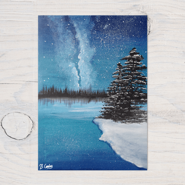 Cosmic Winter Print on A4 260gsm glossy canvas art card - Rainbowprint.uk