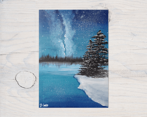 Cosmic Winter Print on A4 260gsm glossy canvas art card - Rainbowprint.uk