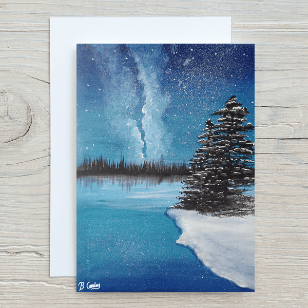 Cosmic Winter Print on A4 260gsm glossy canvas art card - Rainbowprint.uk
