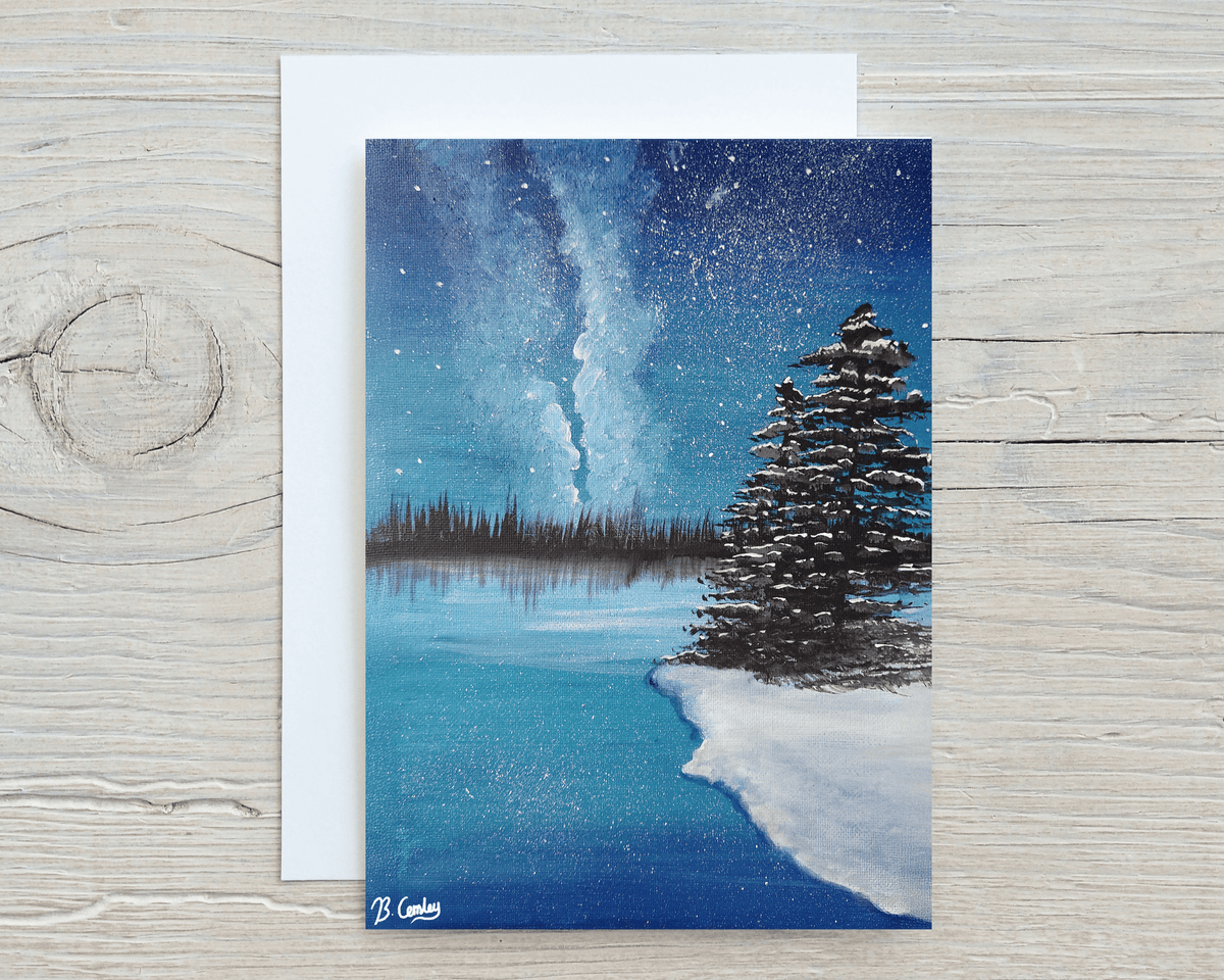Cosmic Winter Print on A4 260gsm glossy canvas art card - Rainbowprint.uk