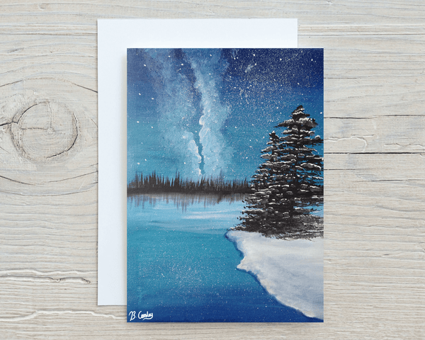 Cosmic Winter Print on A4 260gsm glossy canvas art card - Rainbowprint.uk