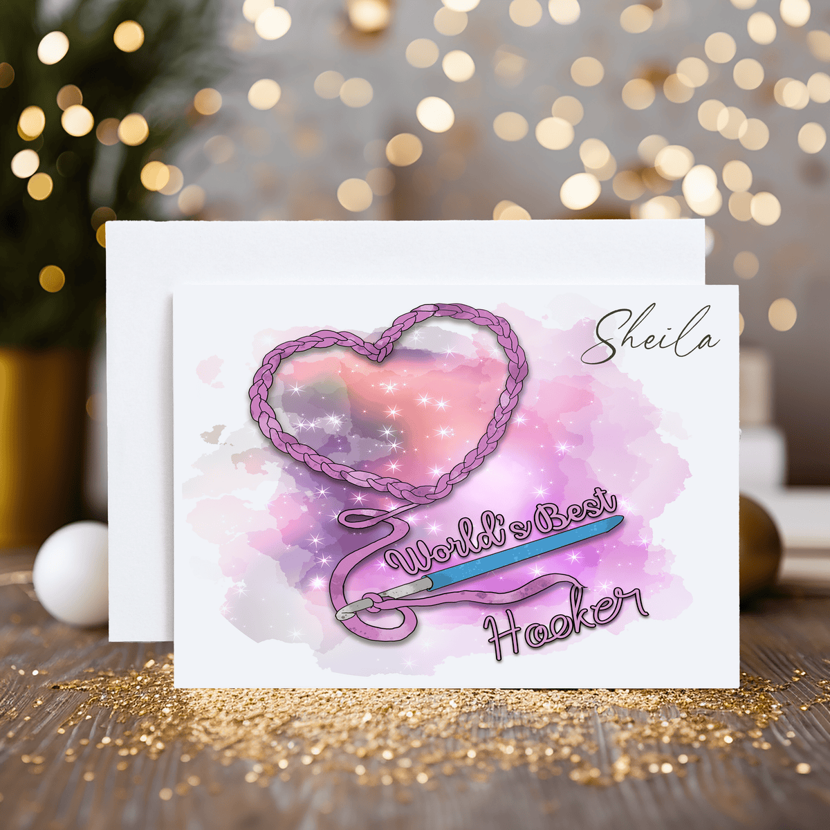 Crochet Funny Greetings Card: can be personalised - Rainbowprint.uk