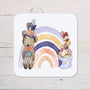 Cute Bear Alice Tea Party Coaster personalised with any Wording, Message - ideal gift - Rainbowprint.uk