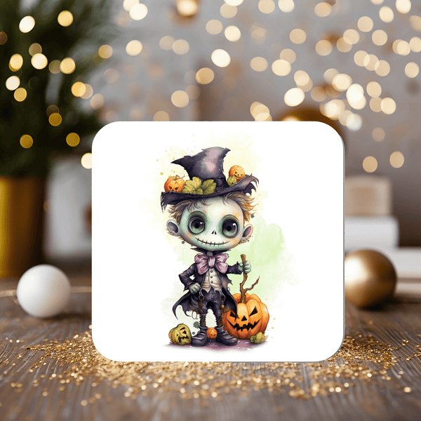 Cute Emo Character Coaster personalised with any wording - Rainbowprint.uk