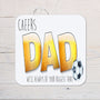 Dad Beer and Football Coaster personalised with any wording, Father's Day, Birthdays - Rainbowprint.uk