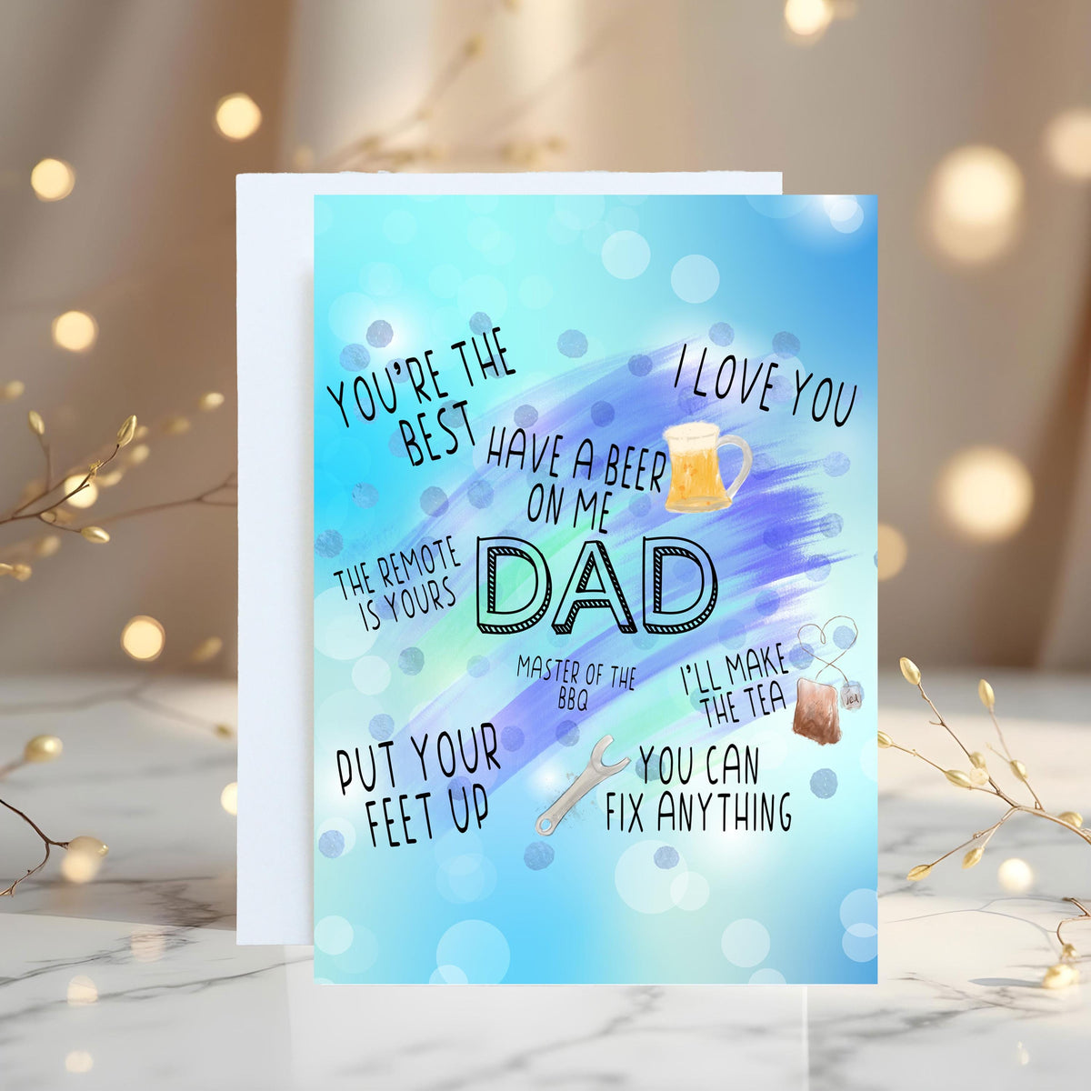 Dad Greetings Card: Birthdays, Father's Day - Rainbowprint.uk