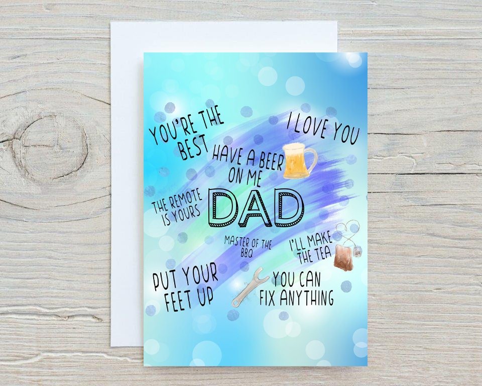 Dad Greetings Card: Birthdays, Father's Day - Rainbowprint.uk