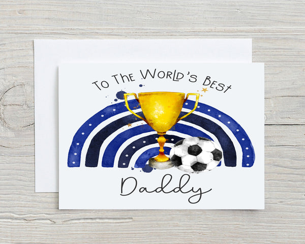 Daddy Football Greetings Card: Father's Day, Birthday, the Dark Blues - Rainbowprint.uk
