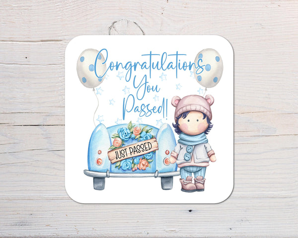 Driving Test Pass Congratulations Coaster personalised with any Wording, Message - ideal gift - Rainbowprint.uk