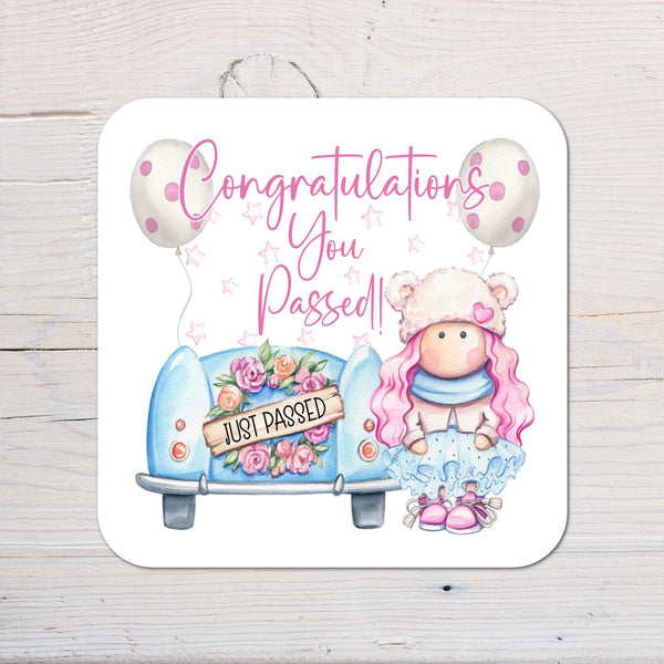 Driving Test Pass Congratulations Coaster personalised with any Wording, Message - ideal gift - Rainbowprint.uk