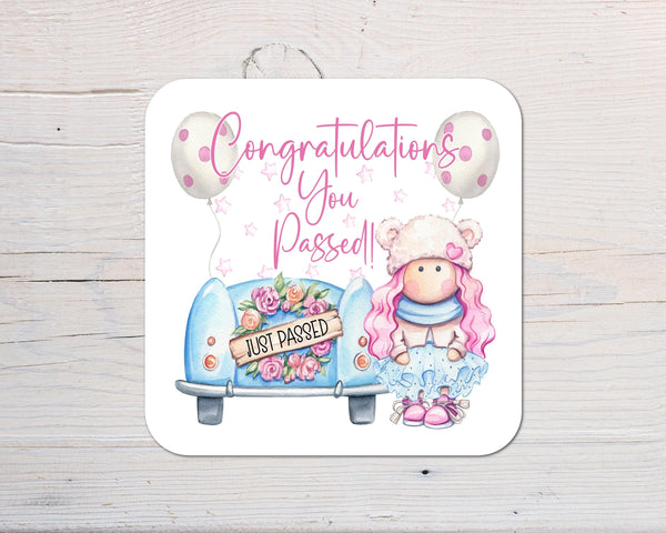 Driving Test Pass Congratulations Coaster personalised with any Wording, Message - ideal gift - Rainbowprint.uk