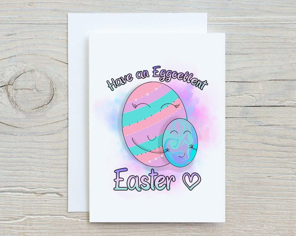 Easter Egg A5 Glossy Personalised Card, with any name printed on the front - Rainbowprint.uk