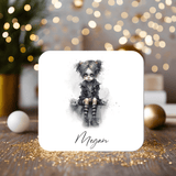 Emo Mystery Girl Coaster Gift: personalised with any wording - Rainbowprint.uk