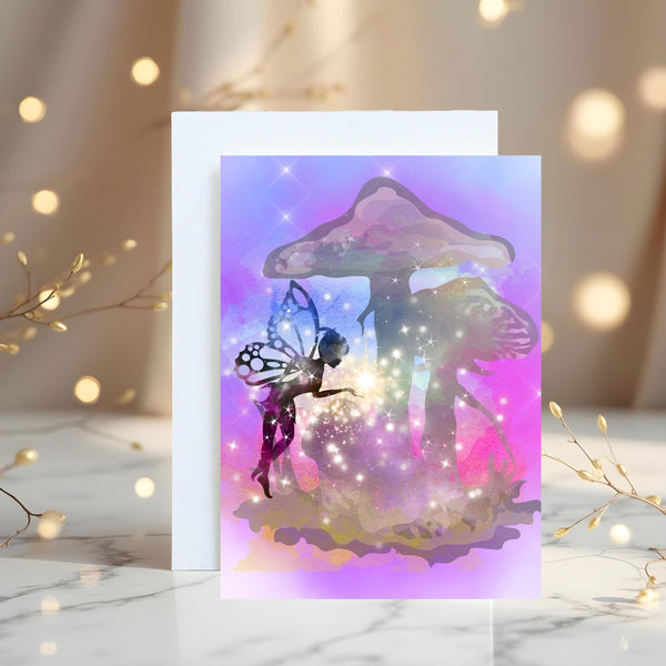 Fairy Toadstool Personalised Greetings Card: Magical Birthday - Rainbowprint.uk