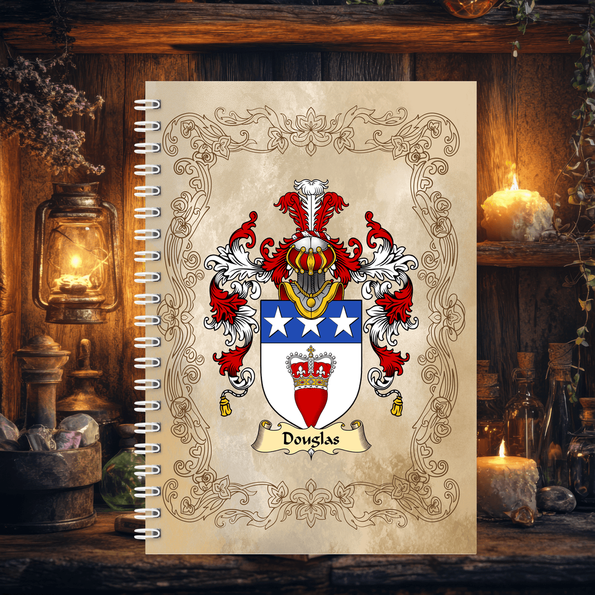 Family Crest A4 Christmas Notebook Gift - Rainbowprint.uk
