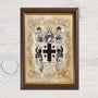 Family Crest A4 Framed Wall Print, Heraldry, Genealogy, Family Name, Coat of Arms, Surname, Wedding, Anniversary, Desk, Christmas Gift - Rainbowprint.uk