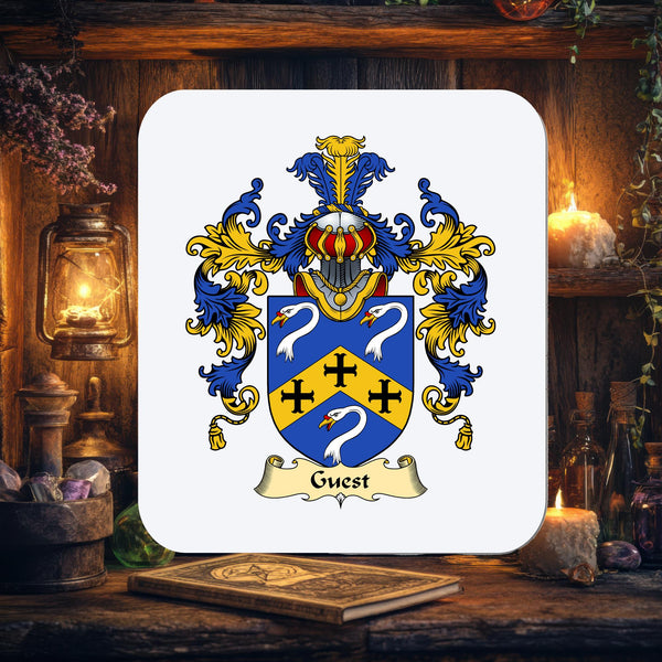 Family Crest Coasters, Personalised Heraldry Gift (Set of 4) - Rainbowprint.uk