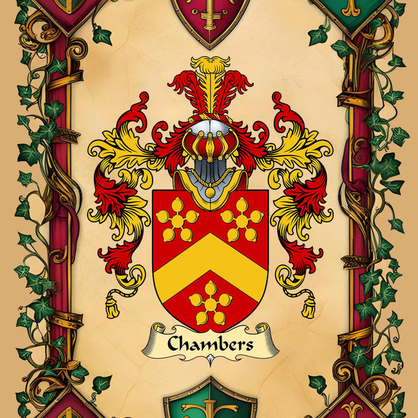 Family Crest Coat of Arms A4 Print: Heraldry Personalised Gift - Rainbowprint.uk