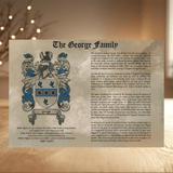 Family Crest & Surname History Prints: Unique Heritage Gift, 2 Surnames - Rainbowprint.uk