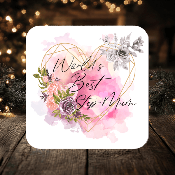 Floral Step Mum Coaster, Mother's Day Gift, Personalised Tea Cup Coaster - Rainbowprint.uk