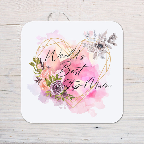 Floral Step Mum Coaster, Mother's Day Gift, Personalised Tea Cup Coaster - Rainbowprint.uk