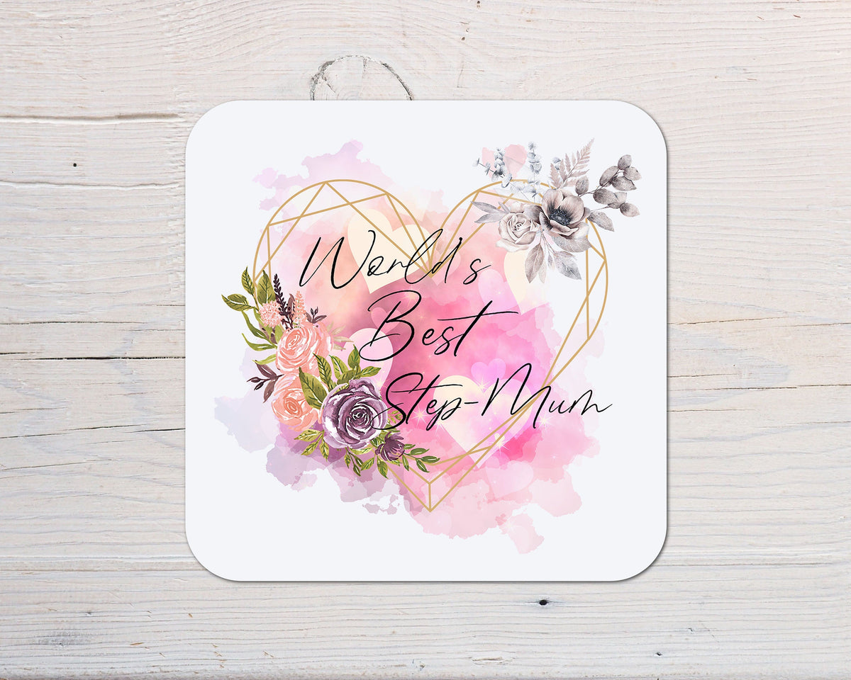 Floral Step Mum Coaster, Mother's Day Gift, Personalised Tea Cup Coaster - Rainbowprint.uk