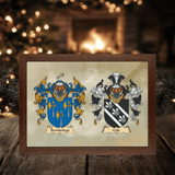 Framed Couples Gift Double Coat of Arms Wall Art Decor Print: your Family Crests - Rainbowprint.uk