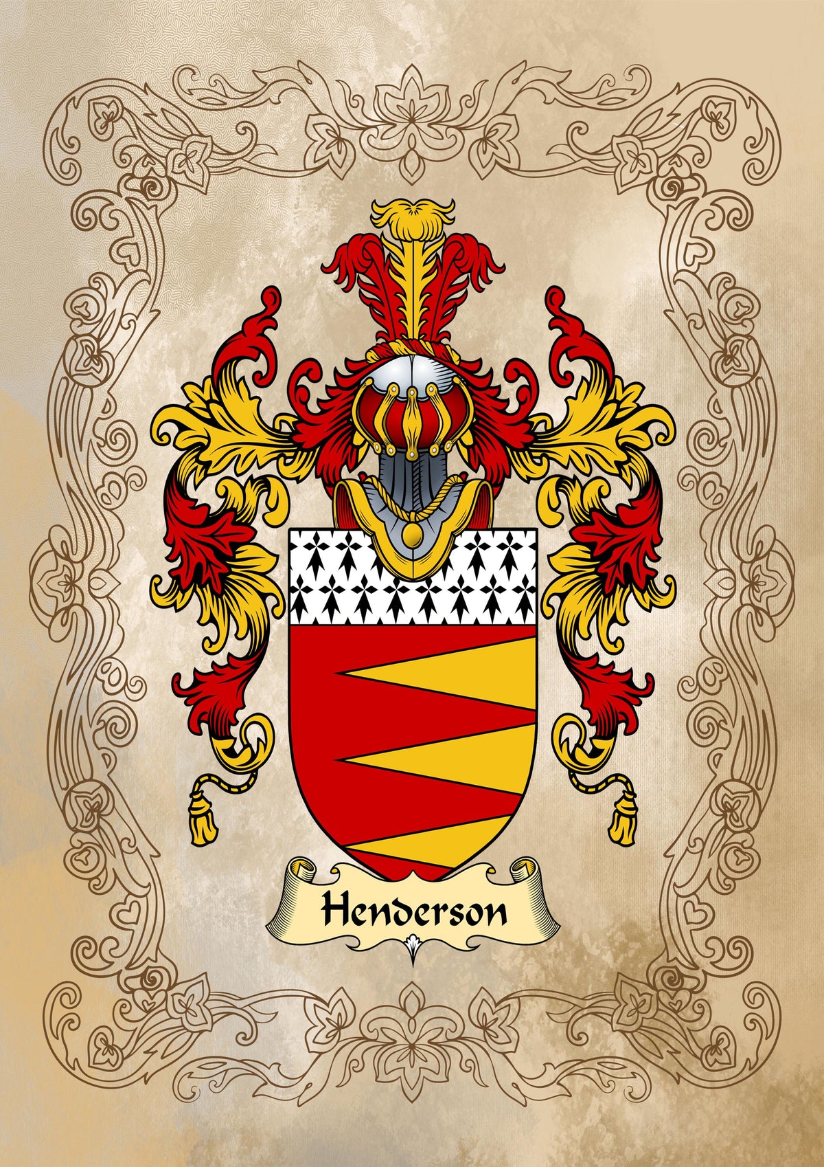 Framed Family Crest Print: Personalised Heraldry Wall Art Gift - Rainbowprint.uk