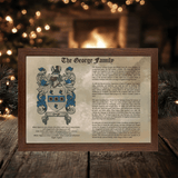 Framed Family Crest & Surname History Print: Personalised Heraldry Wall Art Gift - Rainbowprint.uk