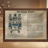 Framed Family Crest & Surname History Print: Personalised Heraldry Wall Art Gift - Rainbowprint.uk