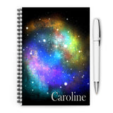 Galaxy A5 Notebook, spiral bound, Space, Planets, Universe, Perfect Christmas or Birthday Gift, Secret Santa, Personalised if required - Rainbowprint.uk
