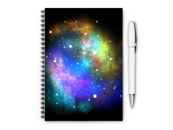Galaxy A5 Notebook, spiral bound, Space, Planets, Universe, Perfect Christmas or Birthday Gift, Secret Santa, Personalised if required - Rainbowprint.uk