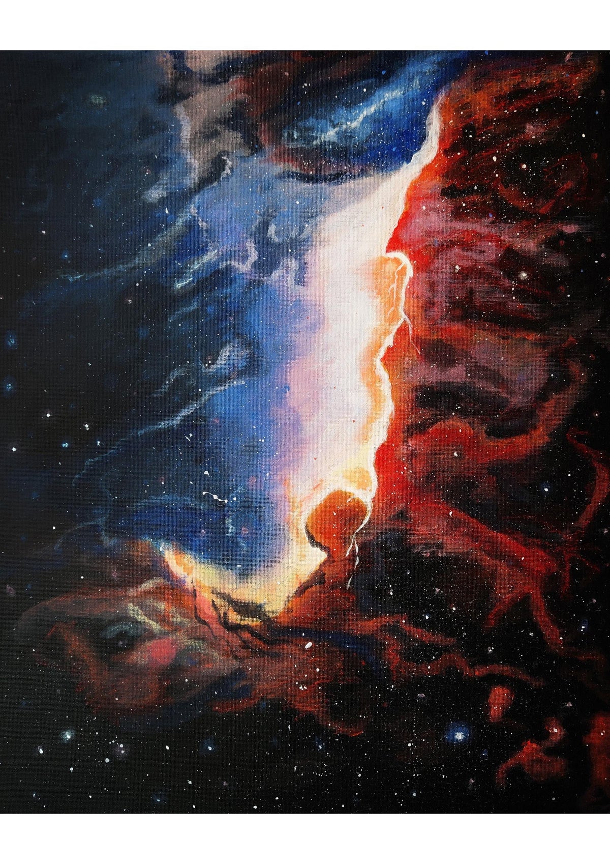 Galaxy Original Art Painted Canvas 30x20cm - stunning wall decor - Rainbowprint.uk
