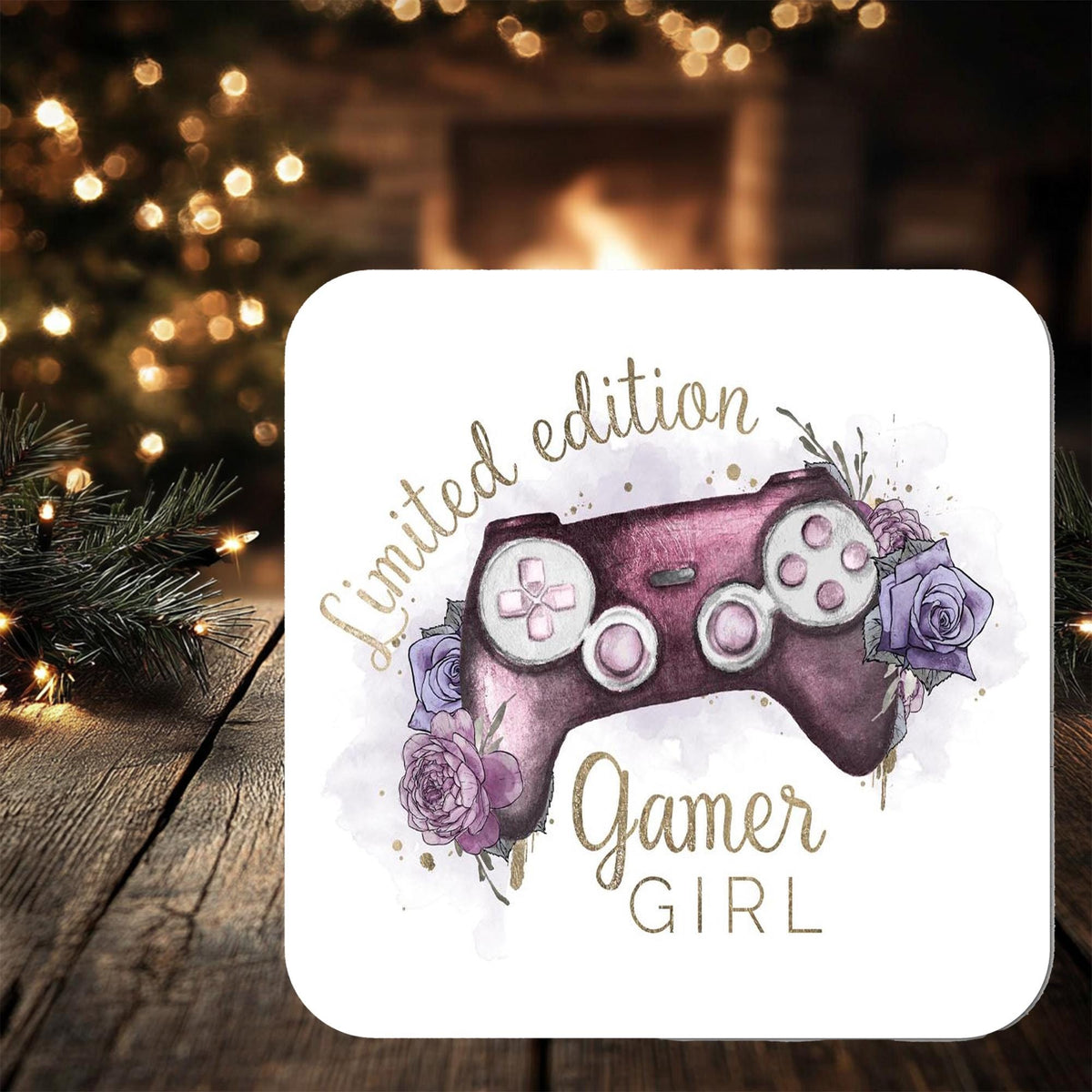 Gamer Girl Limited Edition Lilac Coaster Gift: personalised with any wording - Gamers, Gaming - Rainbowprint.uk