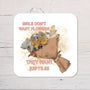 Girls Want Reptiles Coaster personalised with any Wording, Message - ideal gift - Rainbowprint.uk