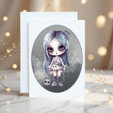 Gothic Emo Girl Birthday Greetings Card: Personalised with any name - Rainbowprint.uk