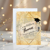 Graduation Greetings Card, Personalised, Graduate, University, Congratulations, Degree, Blank Inside - Rainbowprint.uk