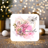 Grandmother Coaster Gift: can be personalised - Rainbowprint.uk
