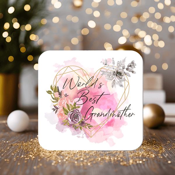 Grandmother Coaster Gift: can be personalised - Rainbowprint.uk