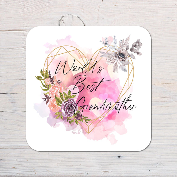 Grandmother Coaster Gift: can be personalised - Rainbowprint.uk