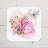 Granny Coaster Gift: can be personalised - Rainbowprint.uk